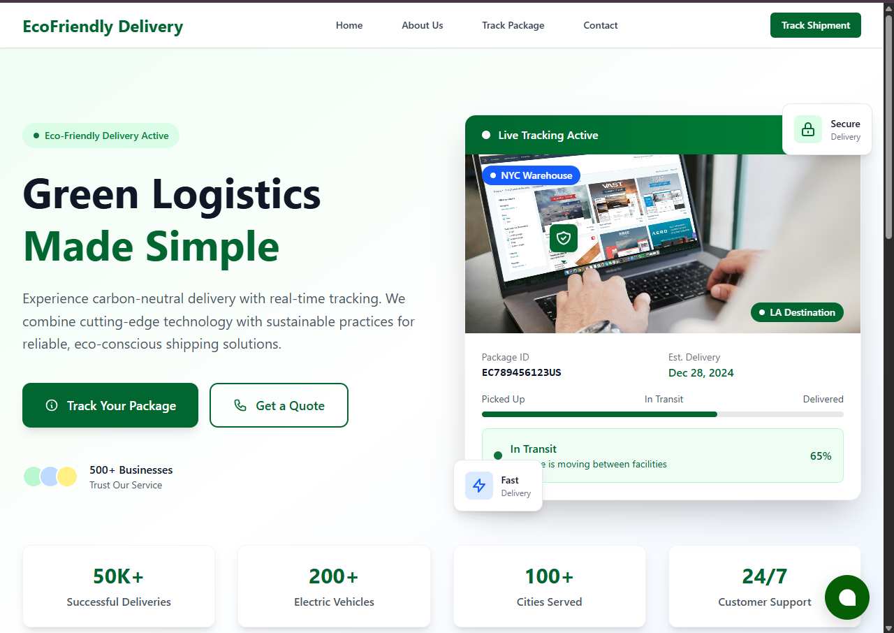 EcoFriendly Delivery web template